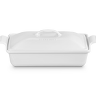 Stoneware Heritage Rectangular Dish with LidWhite image number 1