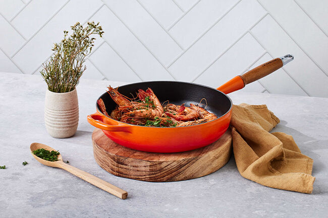 Cast Iron Signature Sauté Pan with Wooden Handle image number 1