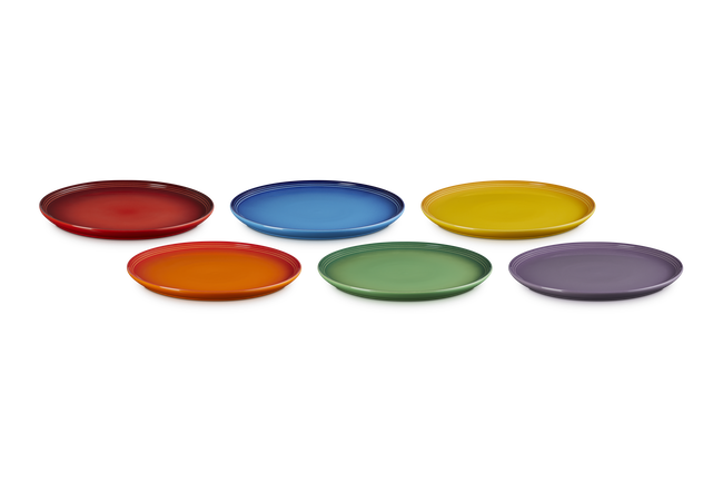 Stoneware Rainbow Set of 6 Coupe Dinner Plates image number 2