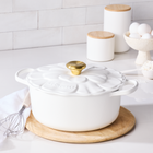 Le Creuset Cast Iron Signature Petal Round Casserole 26cm WhiteWhite image number 6
