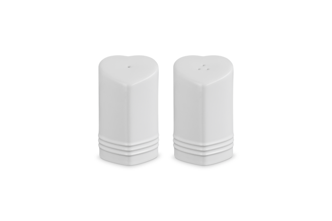 Stoneware Heart Salt & Pepper ShakersWhite image number 1