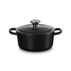 Le Creuset Cast Iron Signature Round Casserole 16cm Matte BlackMatte Black image number 1