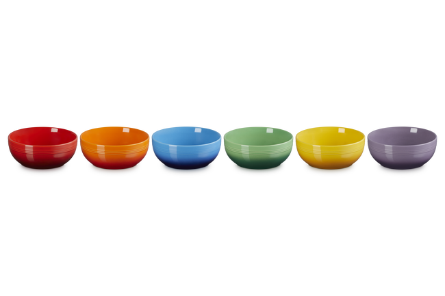 Stoneware Rainbow Set of 6 Coupe Cereal Bowls image number 2