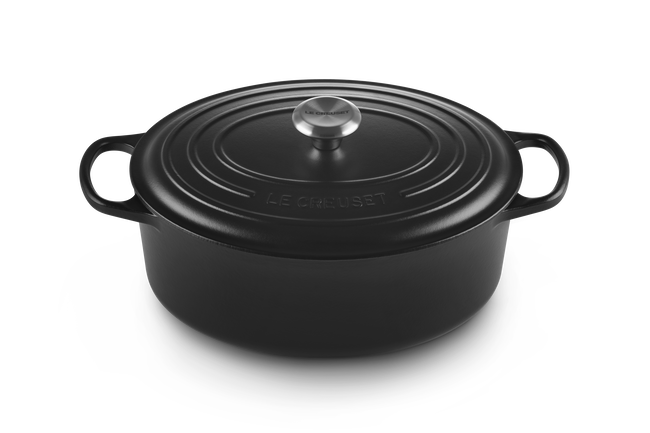 Le Creuset Cast Iron Signature Oval Casserole 31cm Matte BlackMatte Black image number 2