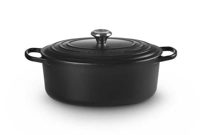 Le Creuset Cast Iron Signature Oval Casserole 31cm Matte BlackMatte Black image number 1