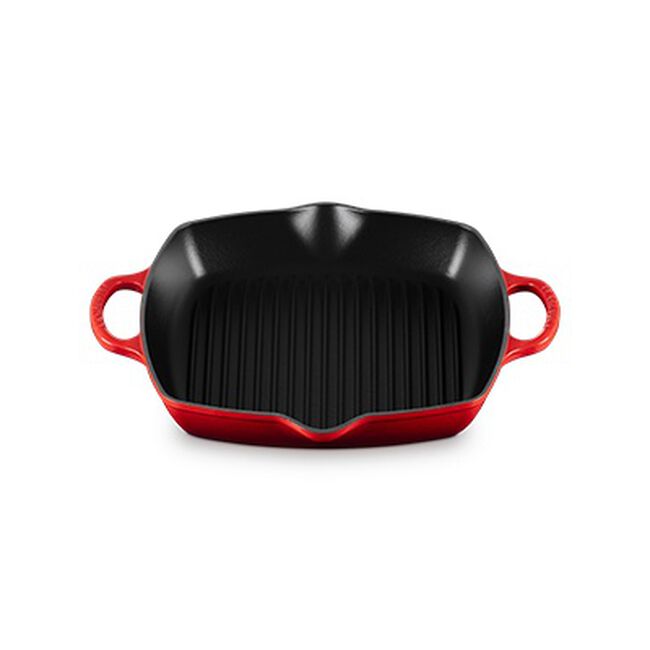 Le Creuset Cast Iron Signature Deep Square Grill 30cm CeriseCerise image number 2