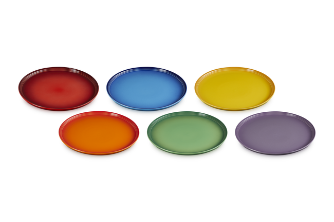 Stoneware Rainbow Set of 6 Coupe Dinner Plates image number 3