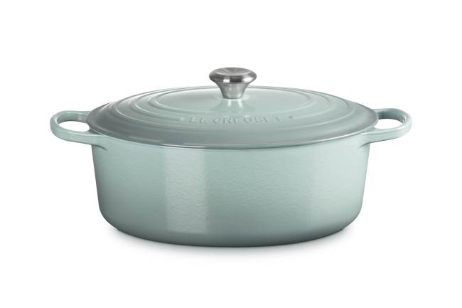 Le Creuset Cast Iron Signature Oval CasseroleSea Salt image number 1