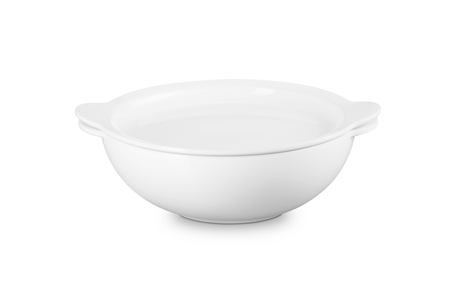 Stoneware Signature Round Serving Bowl with LidWhite image number 2