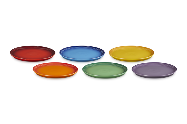 Stoneware Rainbow Set of 6 Coupe Side Plates image number 2