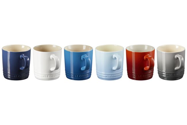 Stoneware 350ml Set of 6 Coastal Rainbow London Mugs image number 1