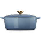 Le Creuset Cast Iron Signature Oval Casserole 31cm ChambrayChambray image number 3