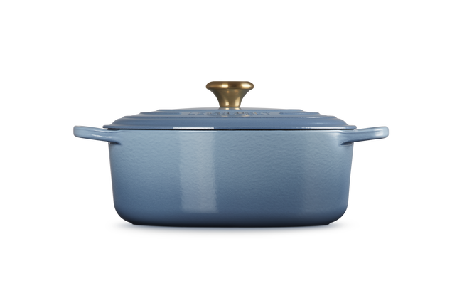 Le Creuset Cast Iron Signature Oval Casserole 31cm ChambrayChambray image number 3
