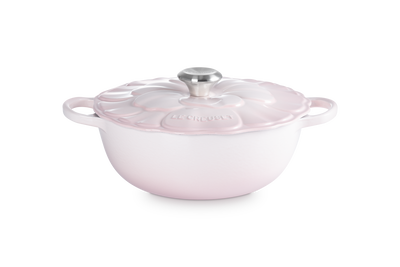 Le Creuset Cast Iron Signature Petal Soup Pot 26cm Shell Pink