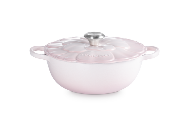 Le Creuset Cast Iron Signature Petal Soup Pot 26cm Shell PinkShell Pink image number 1