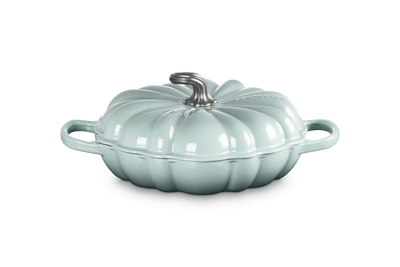 Le Creuset Cast Iron Signature Pumpkin Shallow Casserole 28cm Sea Salt