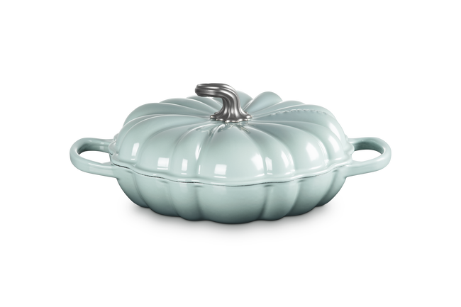 Le Creuset Cast Iron Signature Pumpkin Shallow Casserole 28cm Sea SaltSea Salt image number 1