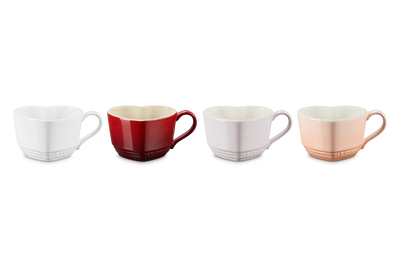 Set of 4 Heart Mugs