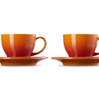 Stoneware Set of 2 Cups and SaucersFlame image number 3