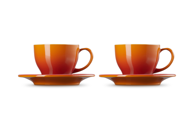 Stoneware Set of 2 Cups and SaucersFlame image number 3