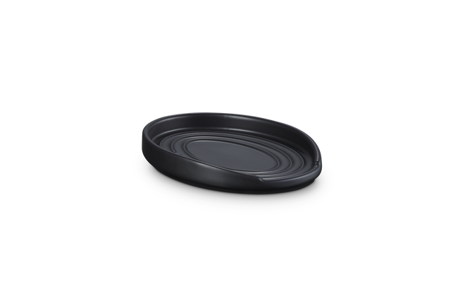 Stoneware Oval Spoon RestMatte Black image number 5