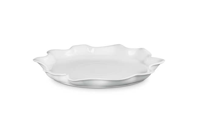 Stoneware Iris Serving PlatterWhite image number 1