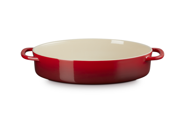 Stoneware Oval Dish with Platter LidCerise image number 2