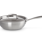 3-ply Stainless Steel Non-Stick Chef's Pan with Lid and Helper Handle image number 2