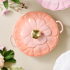 Le Creuset Cast Iron Signature Petal Round Casserole 26cm PecheP&ecirc;che image number 6