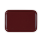 Stoneware Large Butter DishCerise image number 7