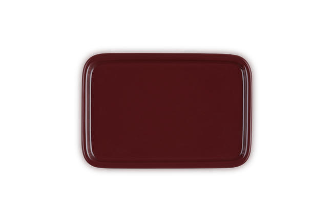 Stoneware Large Butter DishCerise image number 7