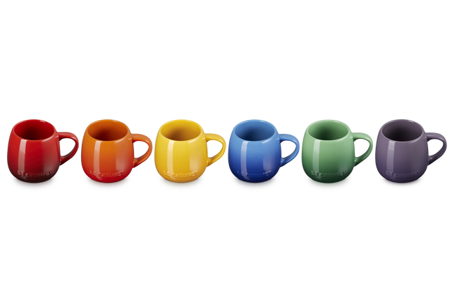 Stoneware Rainbow Set of 6 Coupe Mugs image number 3