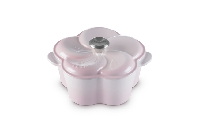 Le Creuset Cast Iron Floral Casserole 20cm Shell PinkShell Pink image number 2