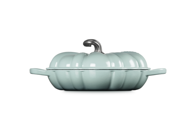 Le Creuset Cast Iron Signature Pumpkin Shallow Casserole 28cm Sea SaltSea Salt image number 3