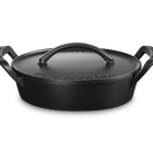 Le Creuset Cast Iron Alpine Outdoor Shallow Casserole 28cm Matte Black image number 1