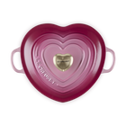 Cast Iron Heart Deep Casserole Berry with Light Gold Heart Knob image number 5