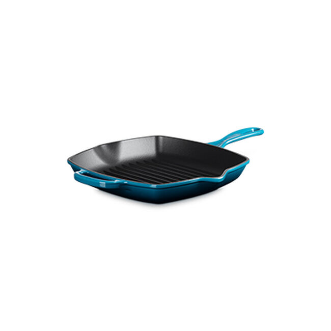 Le Creuset Cast Iron Signature Square Skillet Grill 26cm Deep TealDeep Teal image number 2