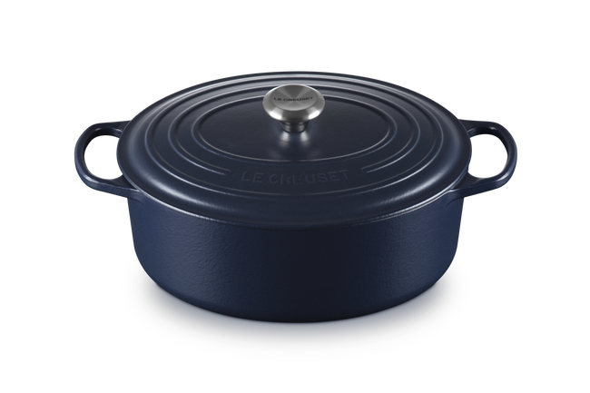 Le Creuset Cast Iron Signature Oval Casserole 31cm NavyNavy image number 2