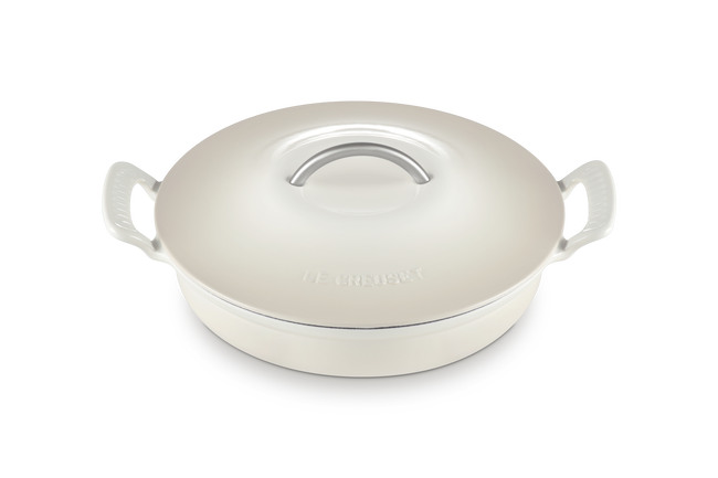 Le Creuset Cast Iron Classic Modern Heritage Shallow Casserole 28cm MeringueMeringue image number 2