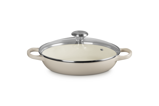 Le Creuset Cast Iron Signature Shallow Casserole with Glass Lid 26cm BriocheBrioche image number 1