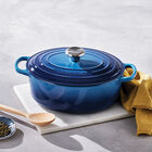 Le Creuset Cast Iron Signature Oval Casserole 31cm Azure BlueAzure Blue image number 6