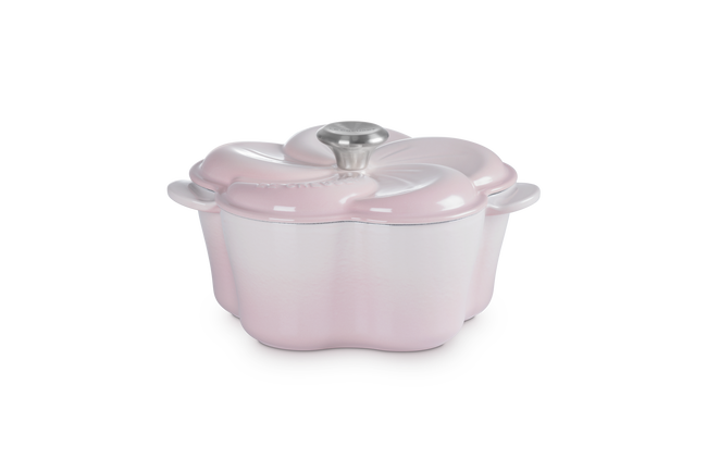 Le Creuset Cast Iron Floral Casserole 20cm Shell PinkShell Pink image number 1