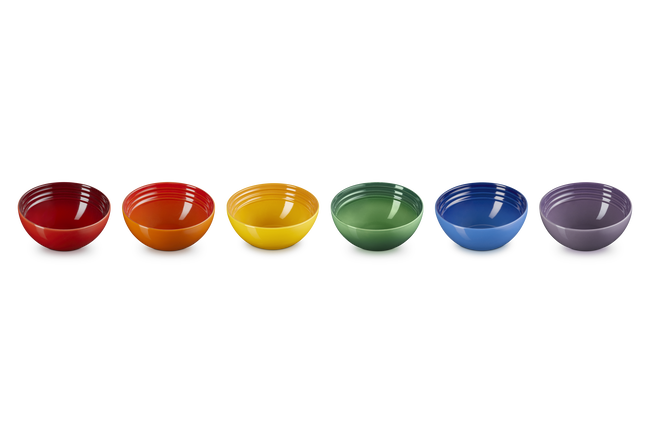 Stoneware Rainbow Set of 6 Snack Bowls image number 3