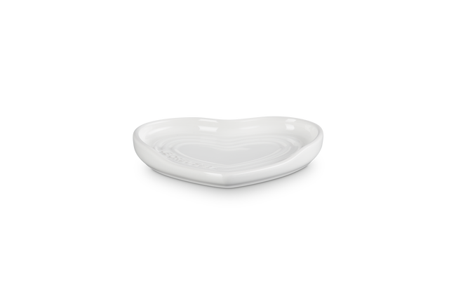 Stoneware Heart Spoon RestWhite image number 1