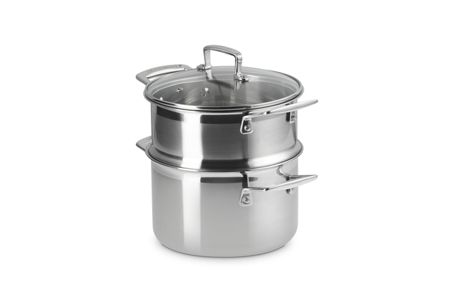 3-ply Stainless Steel Casserole with Steamer Set image number 9