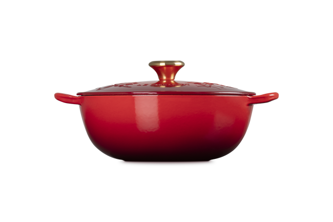 Cast Iron Holly Soup Pot with Gold Knob image number 3