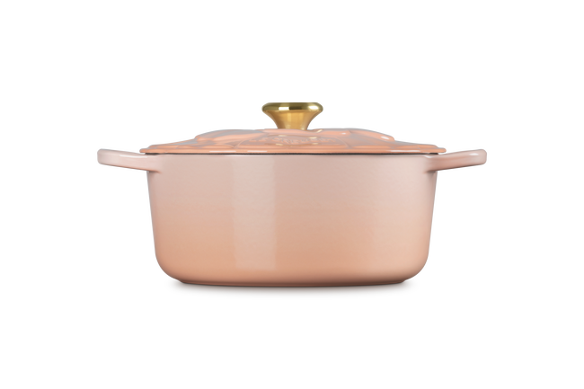Le Creuset Cast Iron Signature Petal Round Casserole 26cm PecheP&ecirc;che image number 3