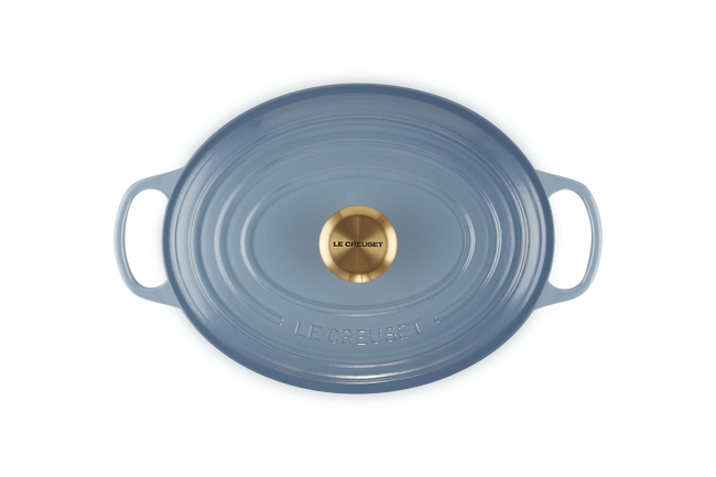 Le Creuset Cast Iron Signature Oval Casserole 31cm ChambrayChambray image number 4