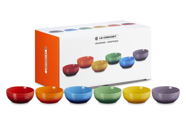 Stoneware Rainbow Set of 6 Coupe Cereal Bowls image number 1