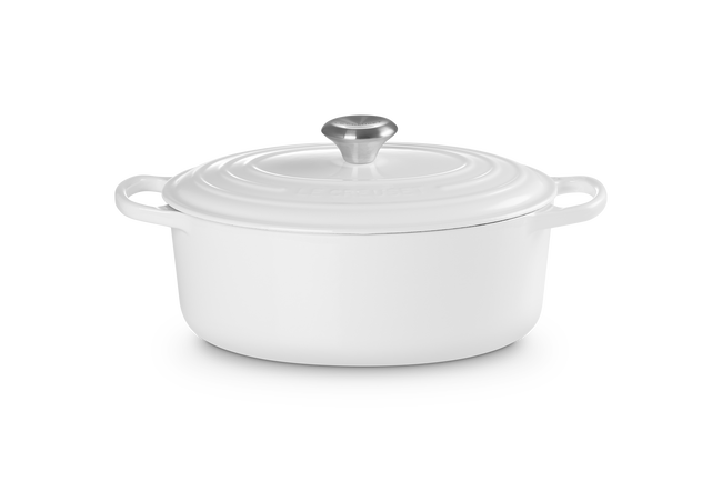Cast Iron Signature Oval CasseroleWhite image number 1